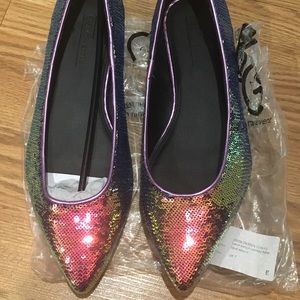 Size 9 Wide Sequin Party Shoes ASOS